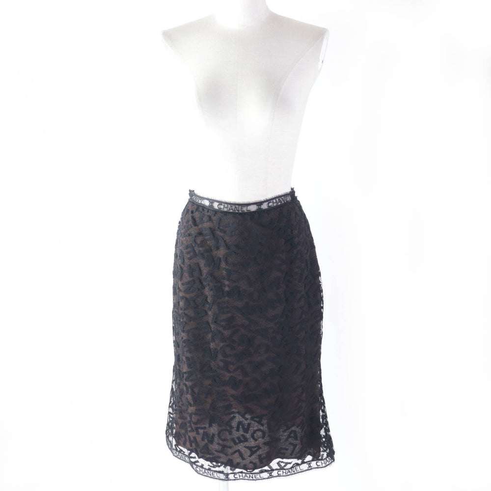 CHANEL Tight Skirt 98A P11845 Outer: 72% cotton, Outer: 28% nylon, Lining: 77% acetate, Lining: 23% polyester black Women 38 Used Authentic