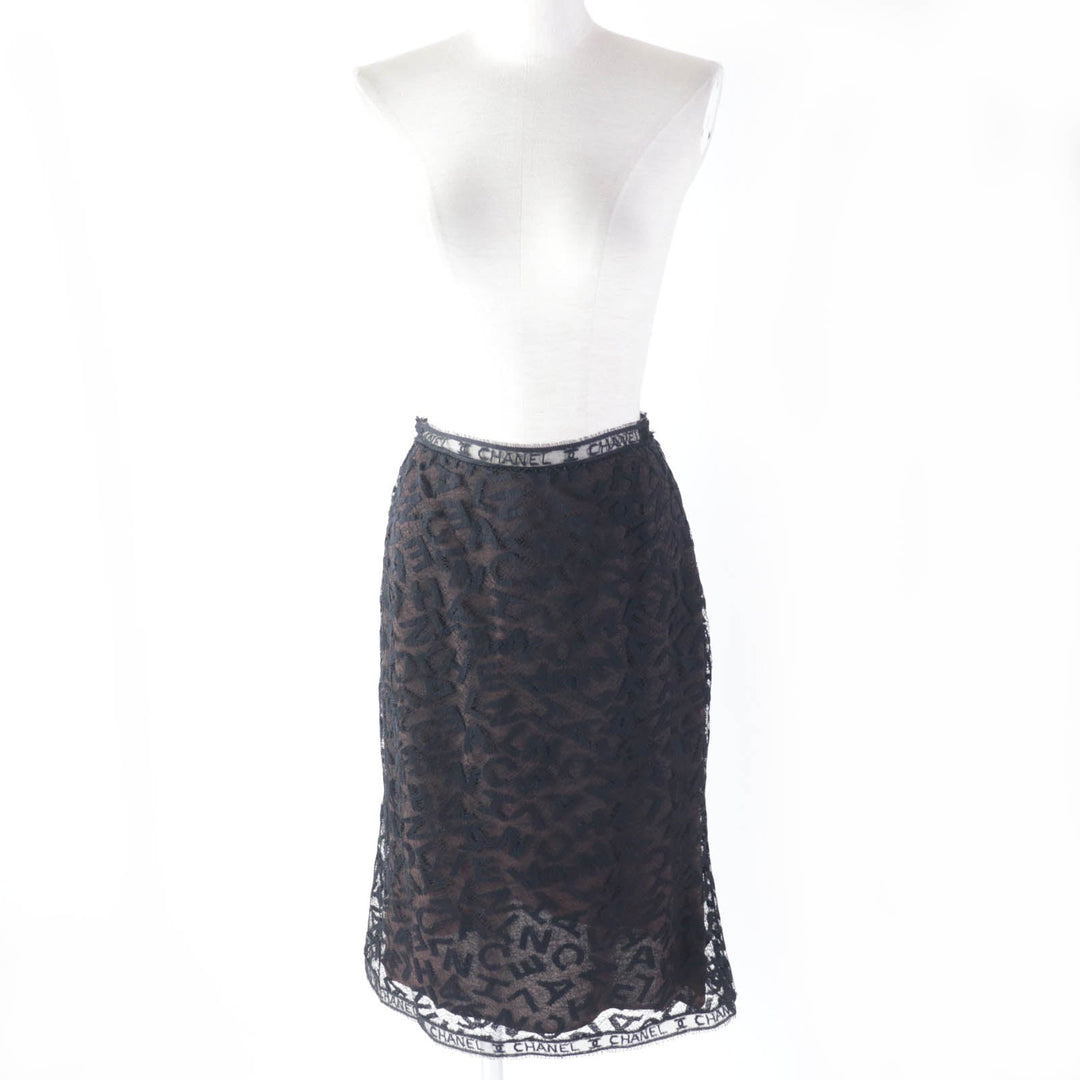 CHANEL Tight Skirt 98A P11845 Outer: 72% cotton, Outer: 28% nylon, Lining: 77% acetate, Lining: 23% polyester black Women 38 Used Authentic