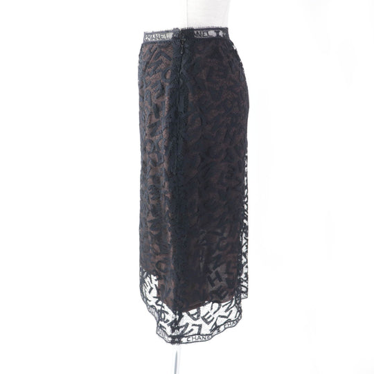 CHANEL Tight Skirt 98A P11845 Outer: 72% cotton, Outer: 28% nylon, Lining: 77% acetate, Lining: 23% polyester black Women 38 Used Authentic