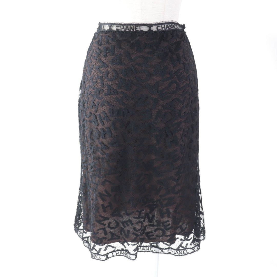 CHANEL Tight Skirt 98A P11845 Outer: 72% cotton, Outer: 28% nylon, Lining: 77% acetate, Lining: 23% polyester black Women 38 Used Authentic