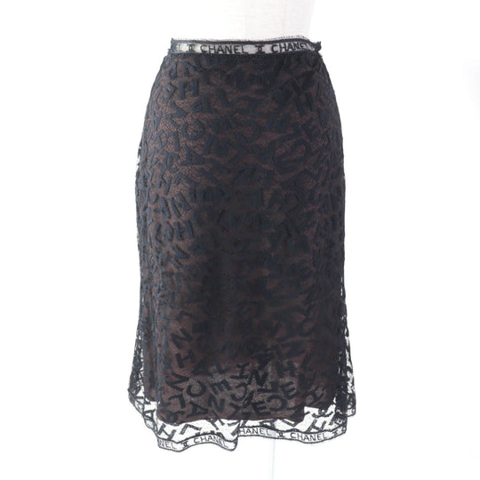 CHANEL Tight Skirt 98A P11845 Outer: 72% cotton, Outer: 28% nylon, Lining: 77% acetate, Lining: 23% polyester black Women 38 Used Authentic