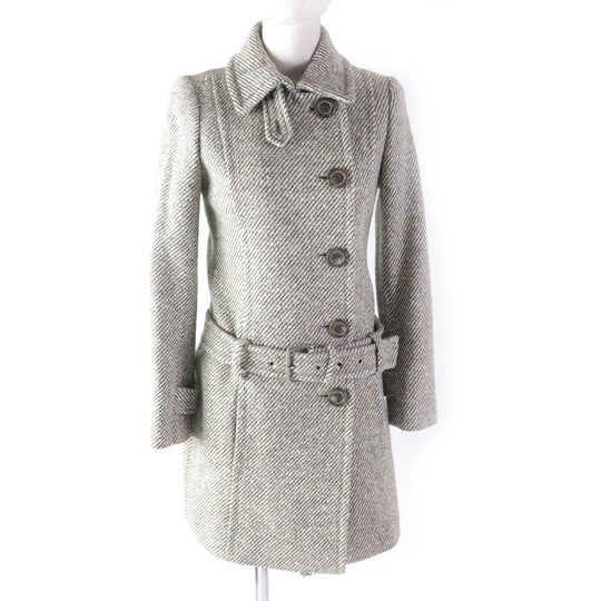 BURBERRY BLUE LABEL coat FNF61-851-09 Outer: 74% wool, Outer: 14% nylon, Outer: 12% angora, Lining: 100% polyester Beige type Women 36 Used Authentic