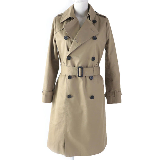 HYKE trench coat 193-17005 Main: 65% cotton, Main: 35% polyester, Lining: 100% cupra, Part: leather, Liner: 80% wool, : 20% nylon beige Women 1 Used Authentic