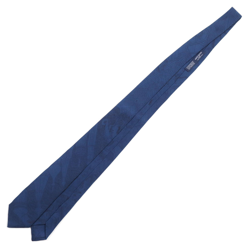 HERMES tie Main: 100% silk blue mens Used Authentic