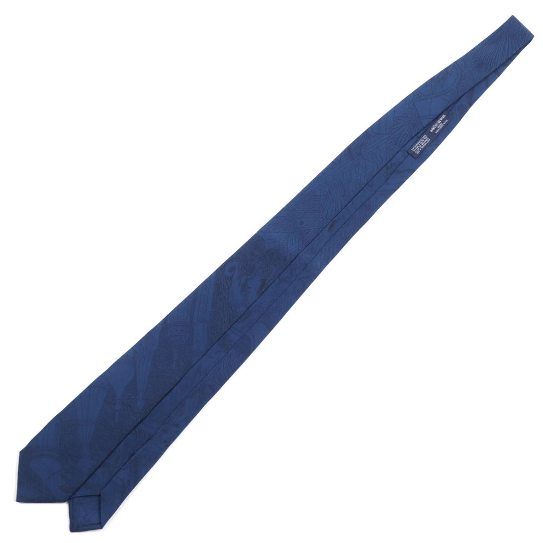 HERMES tie Main: 100% silk blue mens Used Authentic