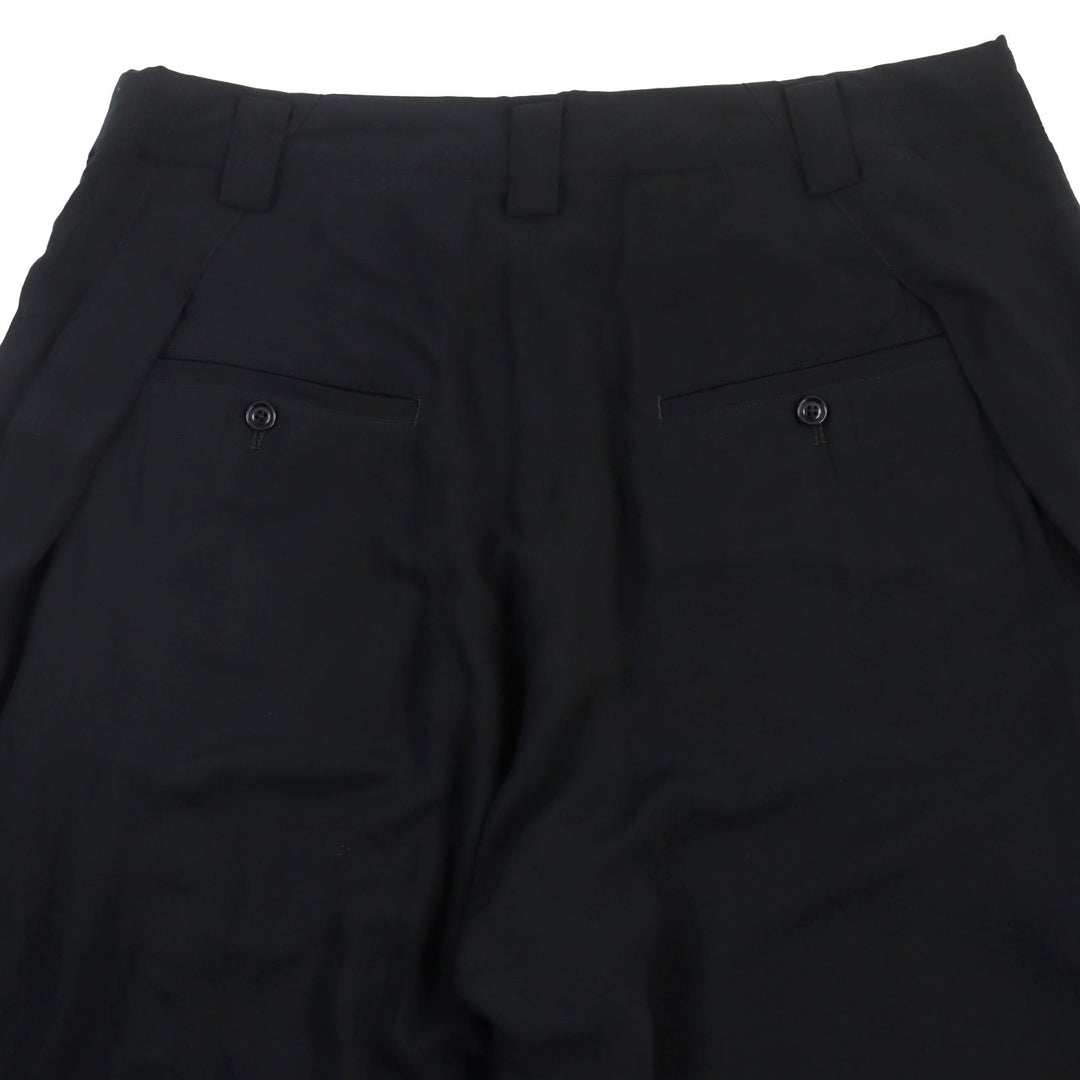 Yohji Yamamoto POUR HOMME Wide pants HW-P72-204 Main: 100% rayon black Rayon Loan 2 Tuck Layered Pants Rayon tuck layered pants mens 5 Used Authentic
