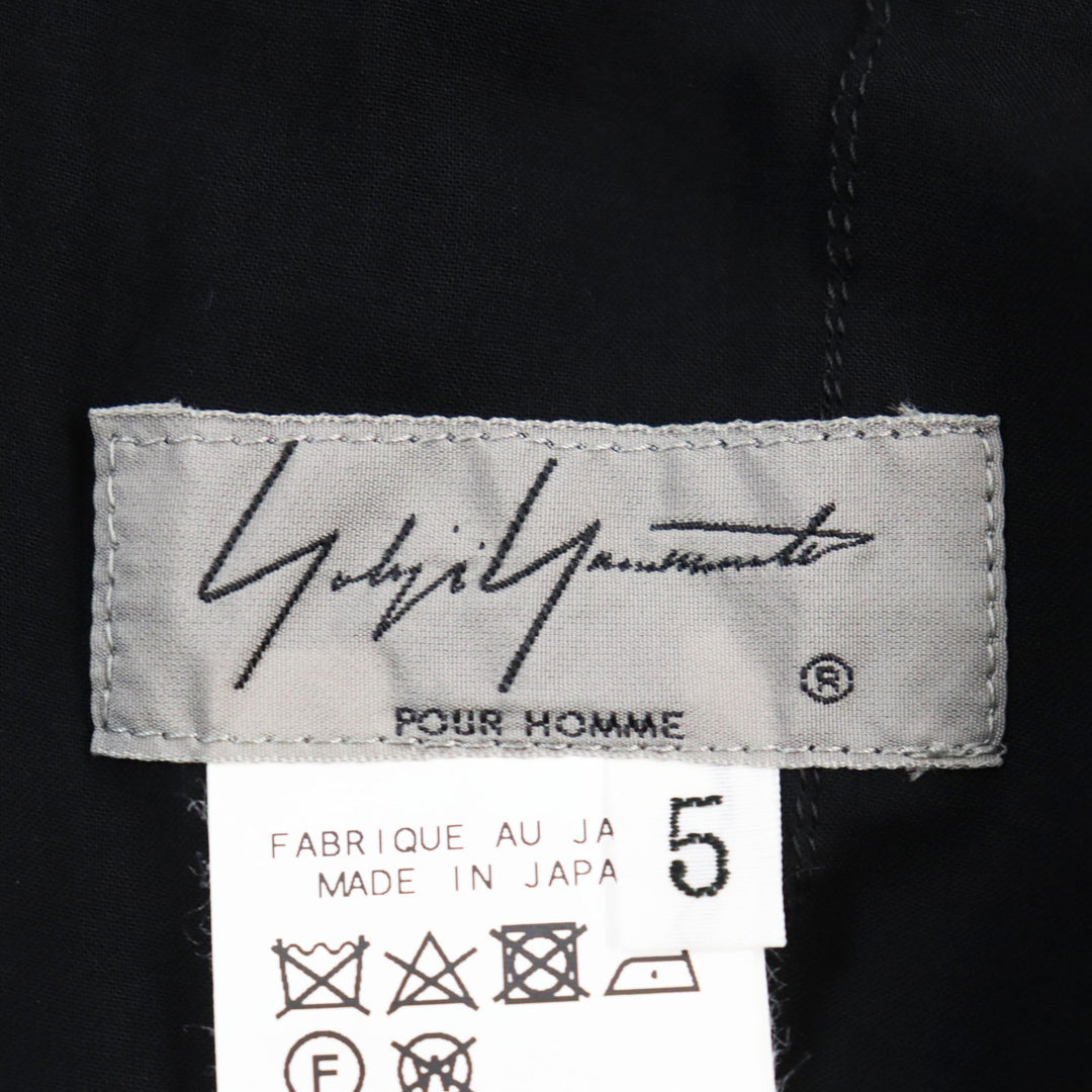 Yohji Yamamoto POUR HOMME Wide pants HW-P72-204 Main: 100% rayon black Rayon Loan 2 Tuck Layered Pants Rayon tuck layered pants mens 5 Used Authentic