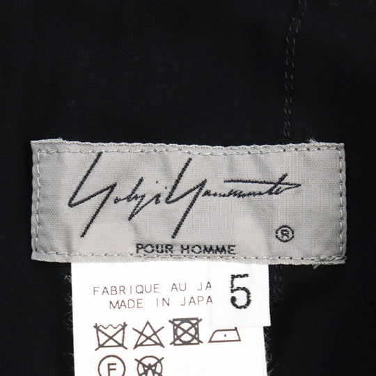 Yohji Yamamoto POUR HOMME Wide pants HW-P72-204 Main: 100% rayon black Rayon Loan 2 Tuck Layered Pants Rayon tuck layered pants mens 5 Used Authentic