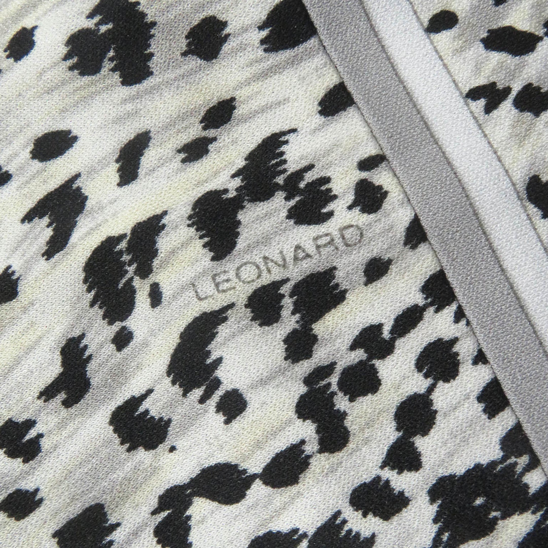 LEONARD FASHION cardigan 0177212 Main: 55% rayon, Main: 45% polyester, Part: 65% acetate, Part: 35% polyester Black Ivory Women 38 Used Authentic