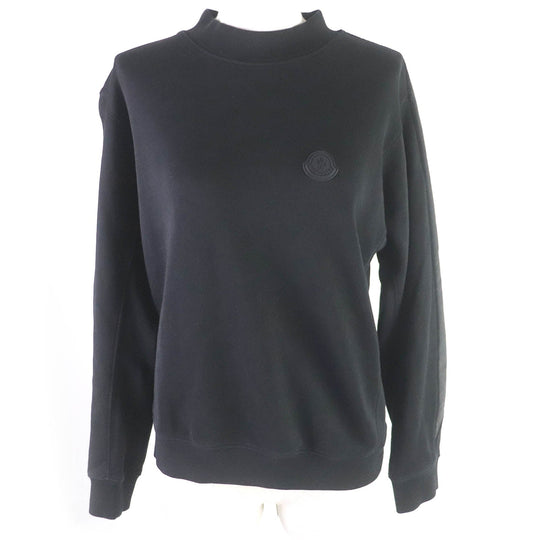 MONCLER sweat Main: 100% cotton, part: 85% polyester, part: 15% cotton black MAGLIA GIROCCOLO Women XS Used Authentic