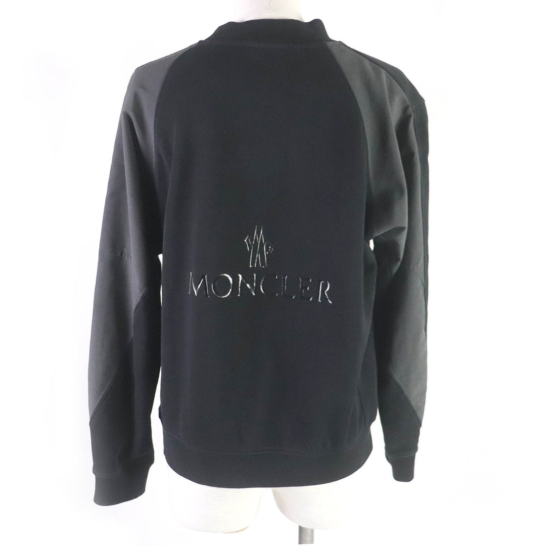MONCLER sweat Main: 100% cotton, part: 85% polyester, part: 15% cotton black MAGLIA GIROCCOLO Women XS Used Authentic