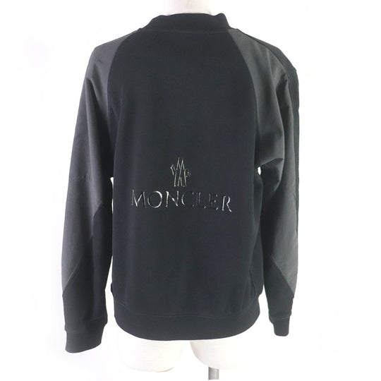 MONCLER sweat Main: 100% cotton, part: 85% polyester, part: 15% cotton black MAGLIA GIROCCOLO Women XS Used Authentic