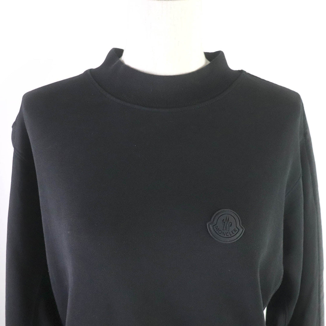 MONCLER sweat Main: 100% cotton, part: 85% polyester, part: 15% cotton black MAGLIA GIROCCOLO Women XS Used Authentic