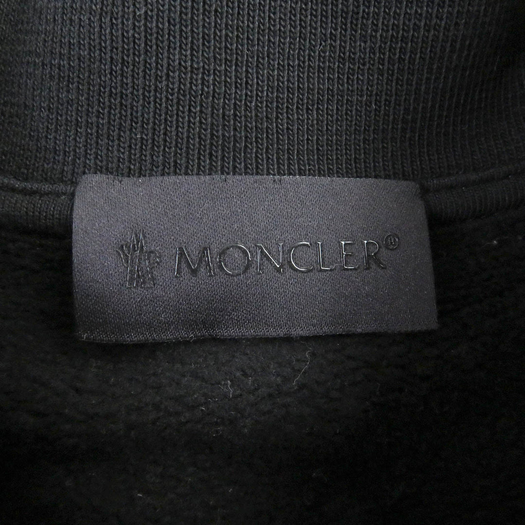 MONCLER sweat Main: 100% cotton, part: 85% polyester, part: 15% cotton black MAGLIA GIROCCOLO Women XS Used Authentic