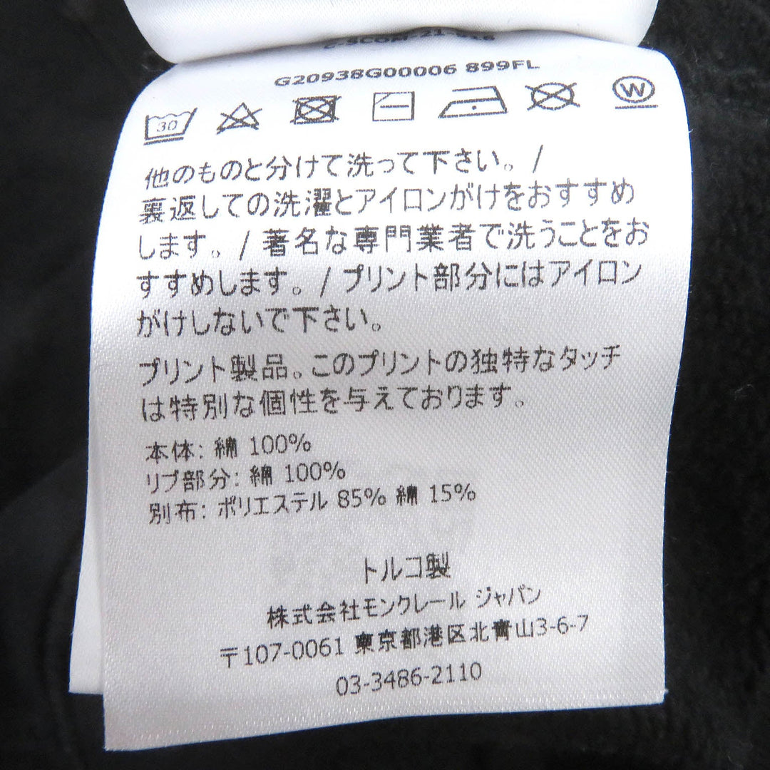 MONCLER sweat Main: 100% cotton, part: 85% polyester, part: 15% cotton black MAGLIA GIROCCOLO Women XS Used Authentic