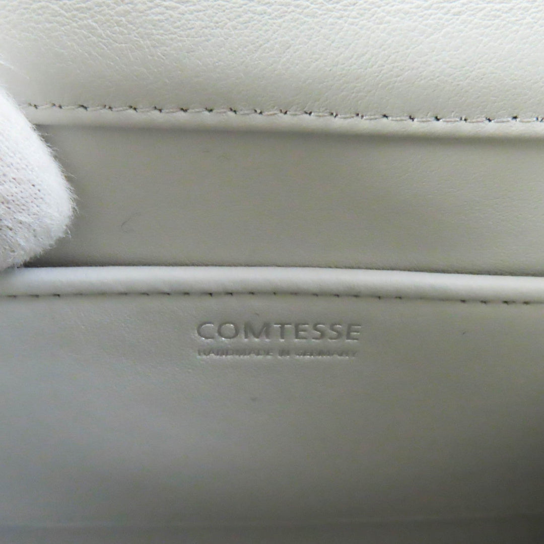 COMTESSE Handbag 7166 Part: Leather, Main: Horsehair Light gray Princess Women Used Authentic
