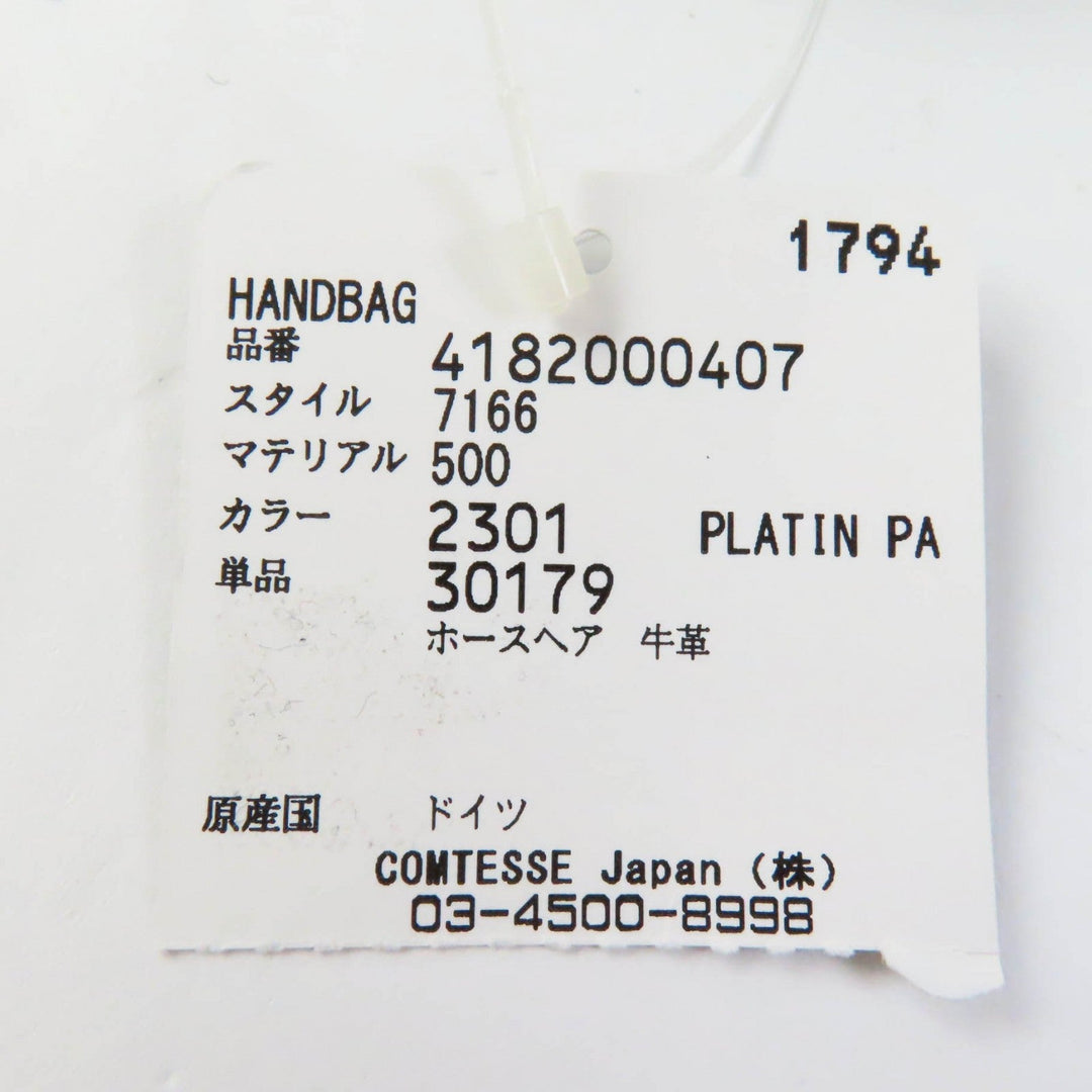 COMTESSE Handbag 7166 Part: Leather, Main: Horsehair Light gray Princess Women Used Authentic