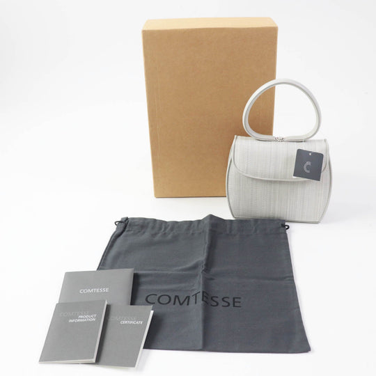 COMTESSE Handbag 7166 Part: Leather, Main: Horsehair Light gray Princess Women Used Authentic