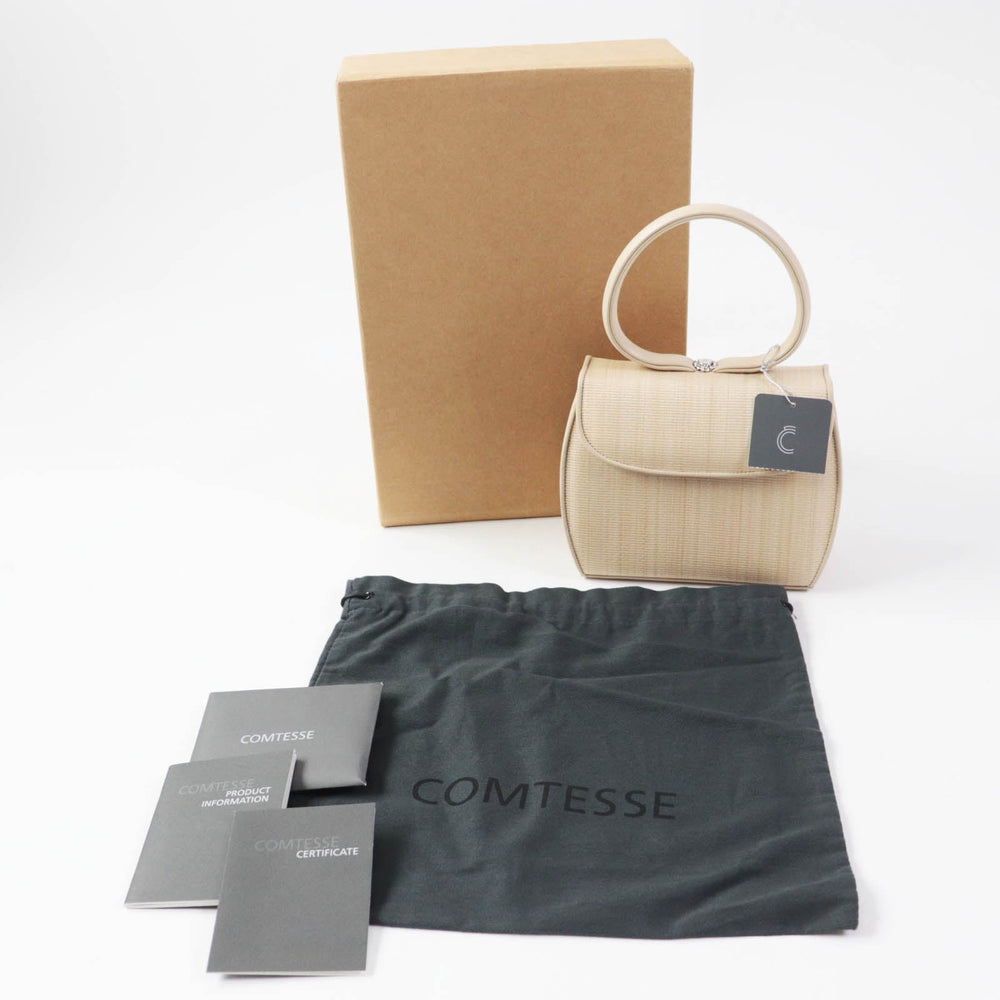 COMTESSE Handbag 7166 Part: Leather, Main: Horsehair beige Princess Women Used Authentic