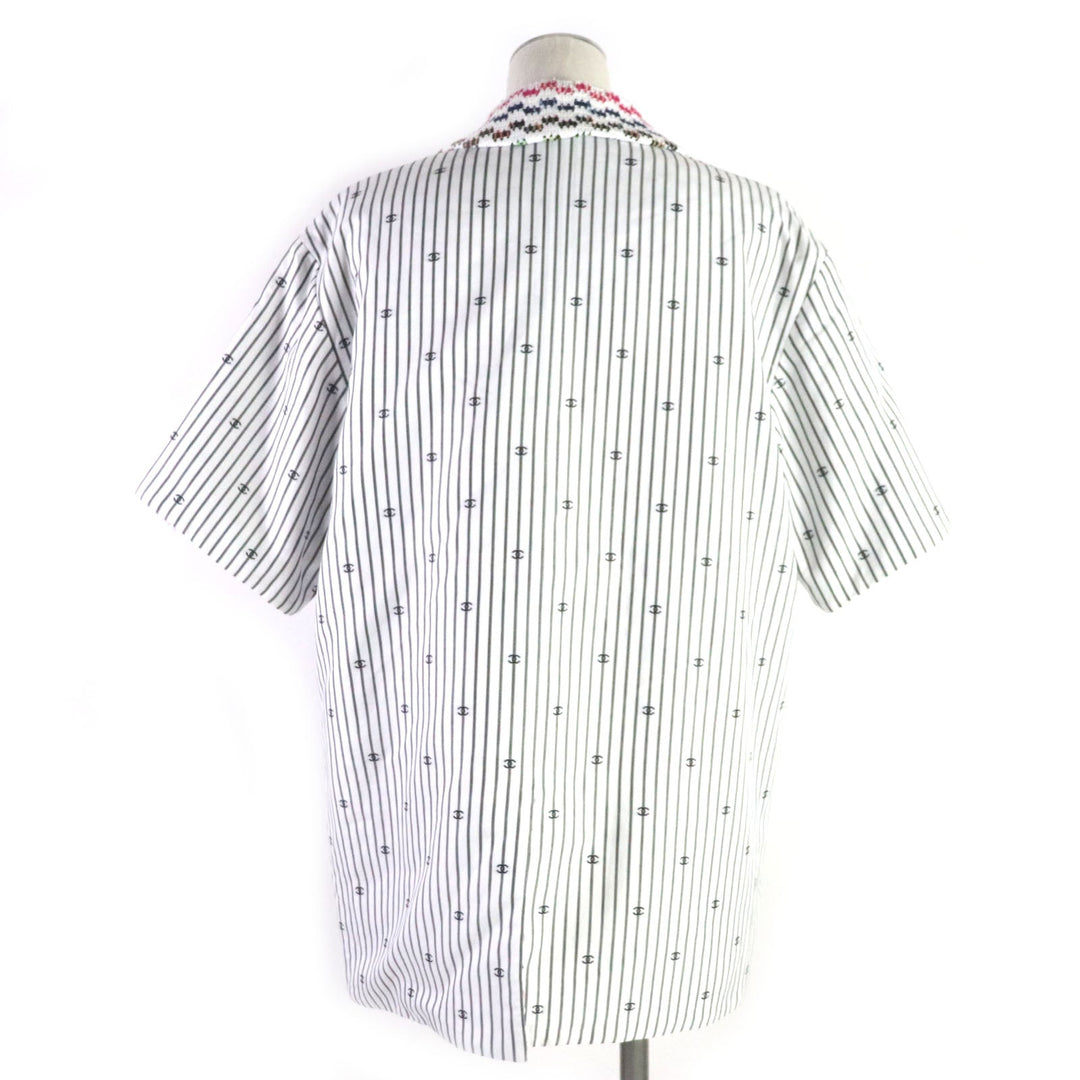 CHANEL tailored jacket P70701 Outer: 100% cotton, Lining: 89% cotton, Lining: 7% polyester, Lining: 2% polyamide (nylon), Lining: 1% acrylic, 1% other, Pocket lining: 100% silk White Black Multi Women 34 Used Authentic