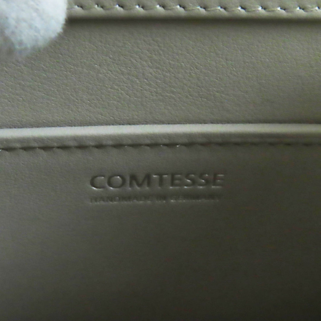 COMTESSE Handbag 7166 leather Light Greige Horsehair Princess Women Used Authentic