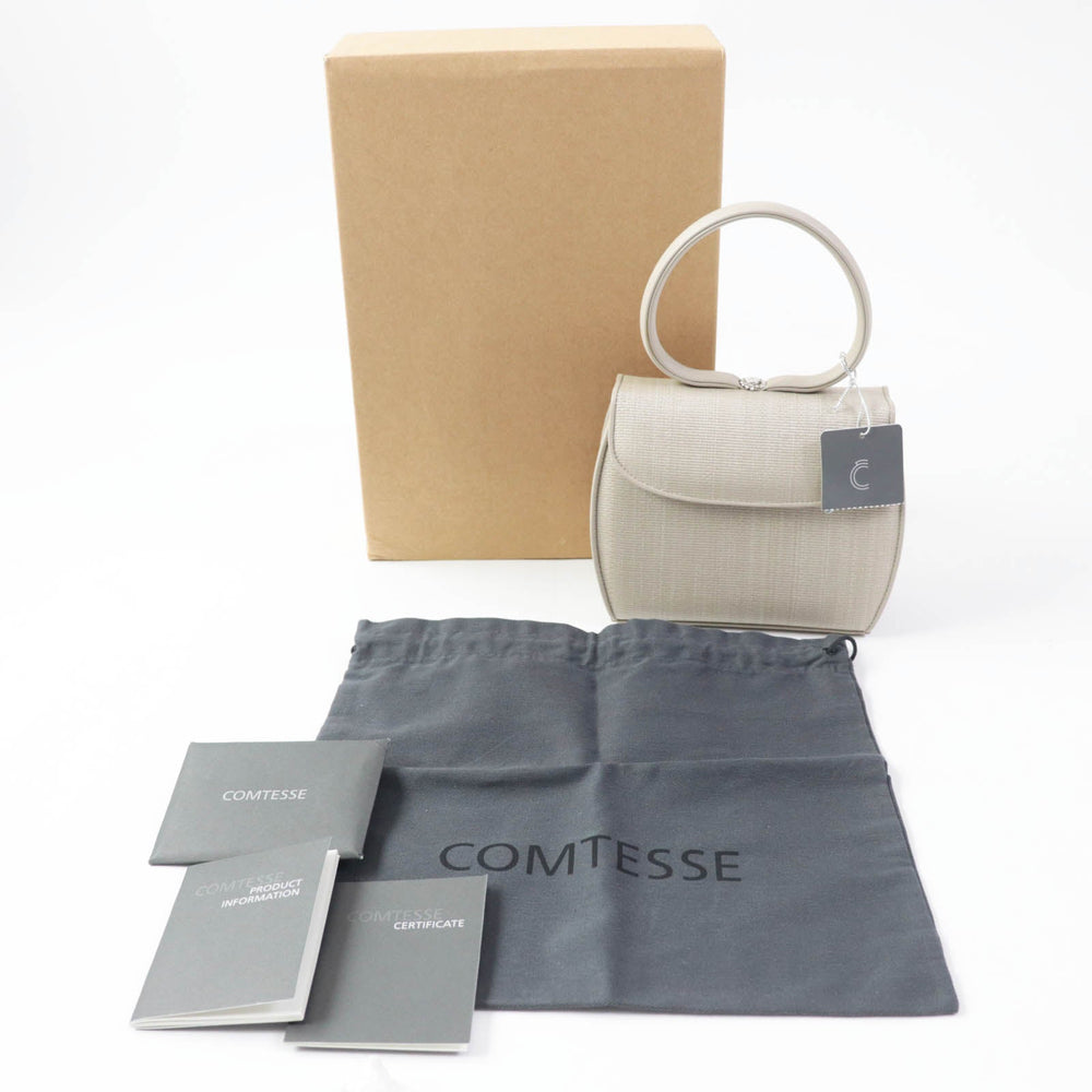 COMTESSE Handbag 7166 leather Light Greige Horsehair Princess Women Used Authentic