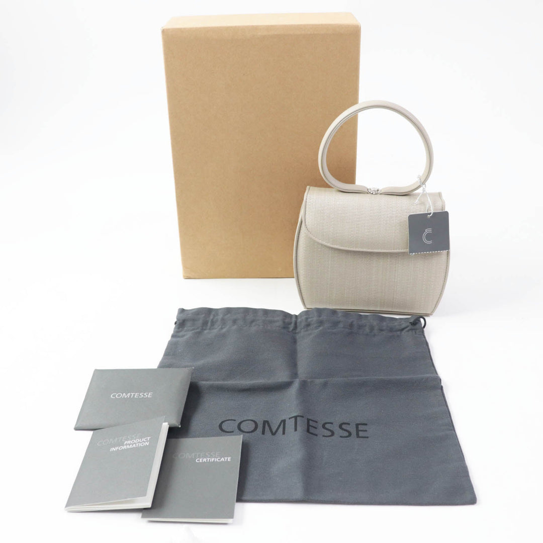 COMTESSE Handbag 7166 leather Light Greige Horsehair Princess Women Used Authentic