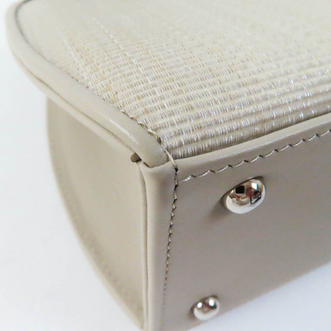 COMTESSE Handbag 7166 leather Light Greige Horsehair Princess Women Used Authentic