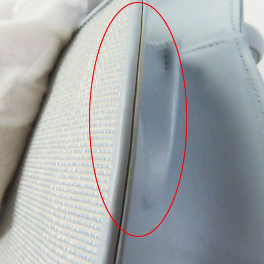 COMTESSE Handbag 7166 Part: Leather, Main: Horsehair Light blue Princess Women Used Authentic