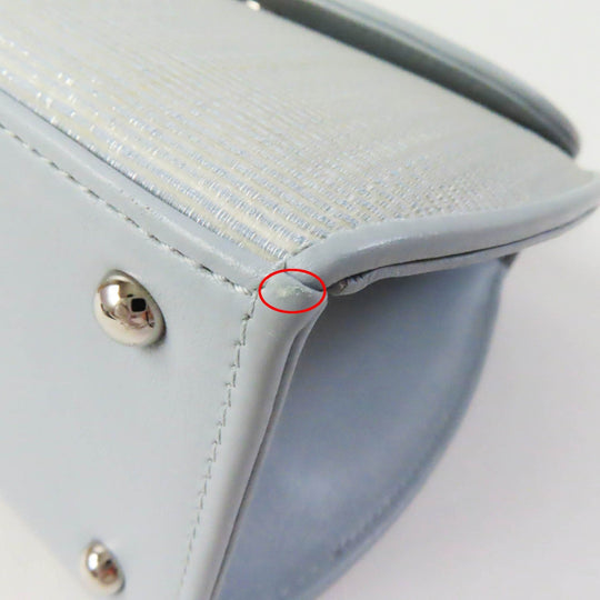 COMTESSE Handbag 7166 Part: Leather, Main: Horsehair Light blue Princess Women Used Authentic