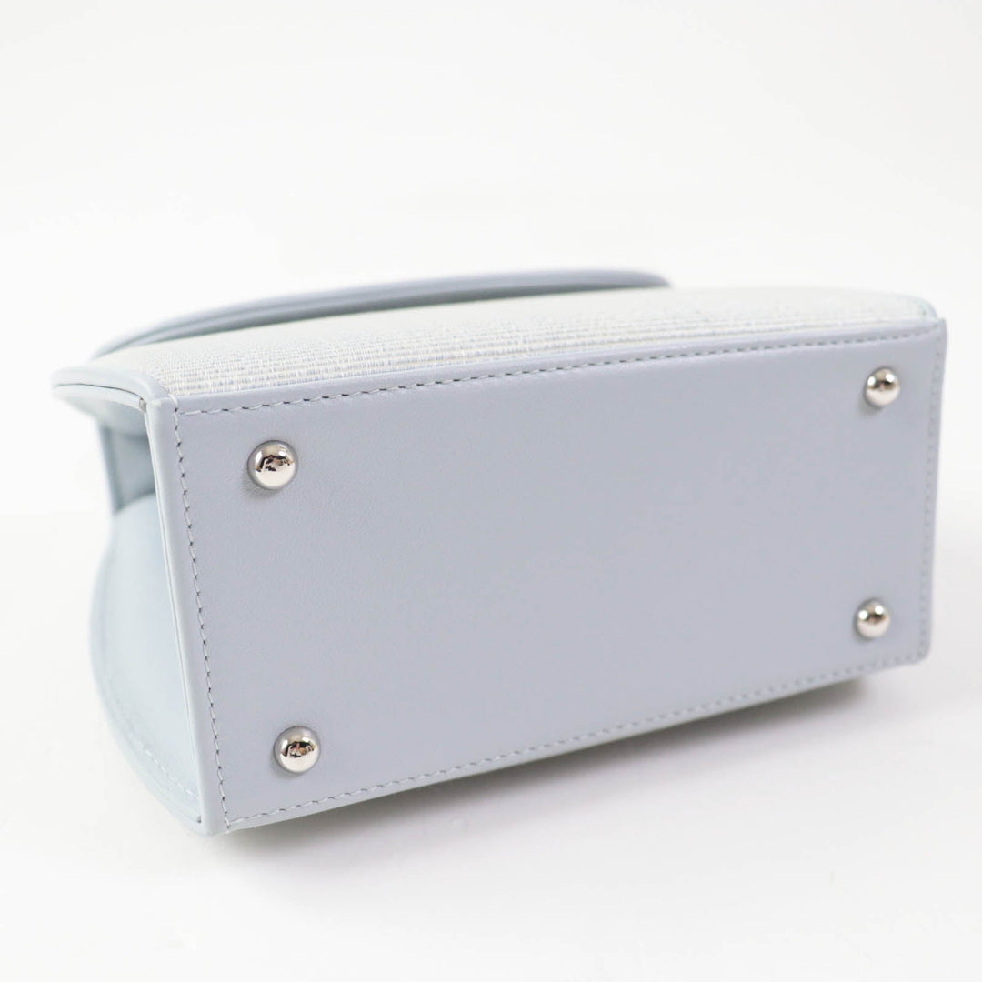 COMTESSE Handbag 7166 Part: Leather, Main: Horsehair Light blue Princess Women Used Authentic