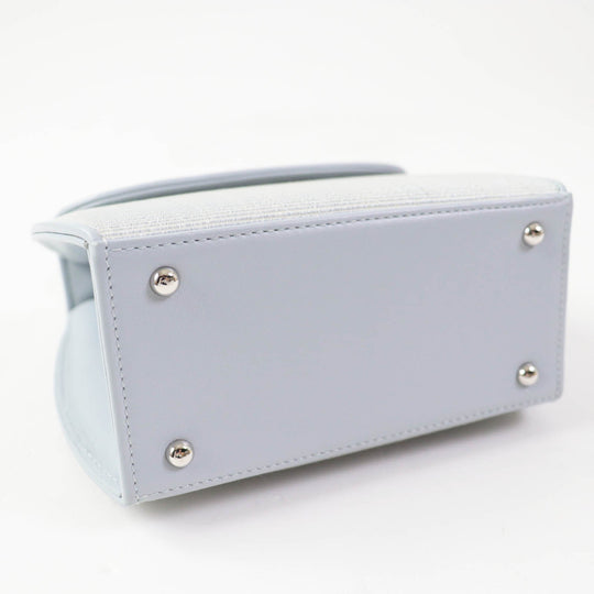 COMTESSE Handbag 7166 Part: Leather, Main: Horsehair Light blue Princess Women Used Authentic