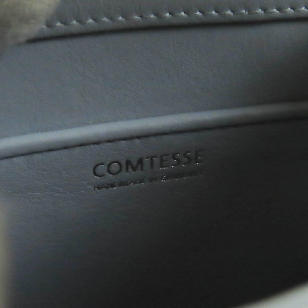 COMTESSE Handbag 7166 Part: Leather, Main: Horsehair Light blue Princess Women Used Authentic