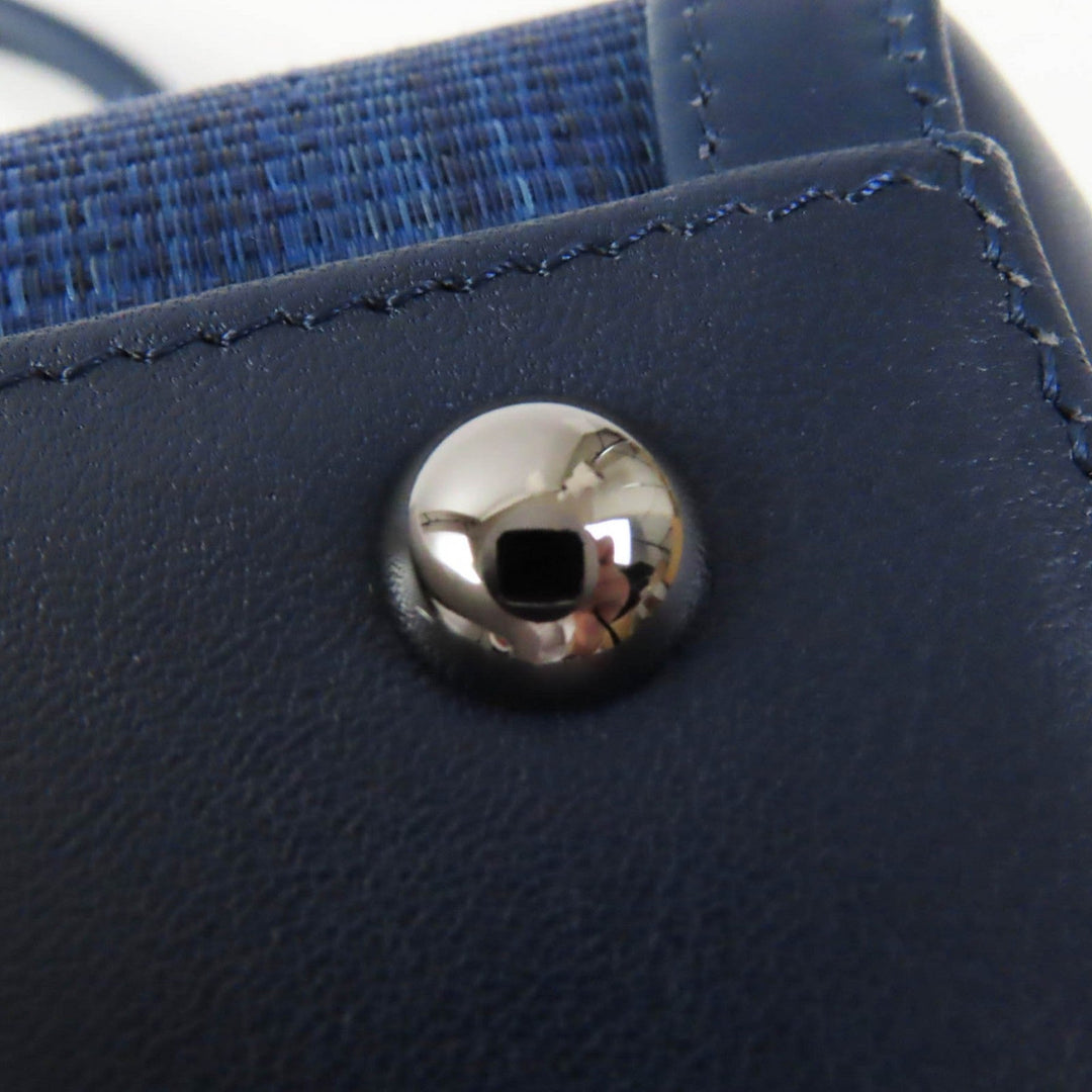 COMTESSE Handbag 7599 Part: Leather, Main: Horsehair Navy Women Used Authentic