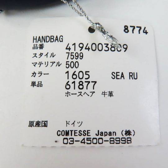 COMTESSE Handbag 7599 Part: Leather, Main: Horsehair Navy Women Used Authentic