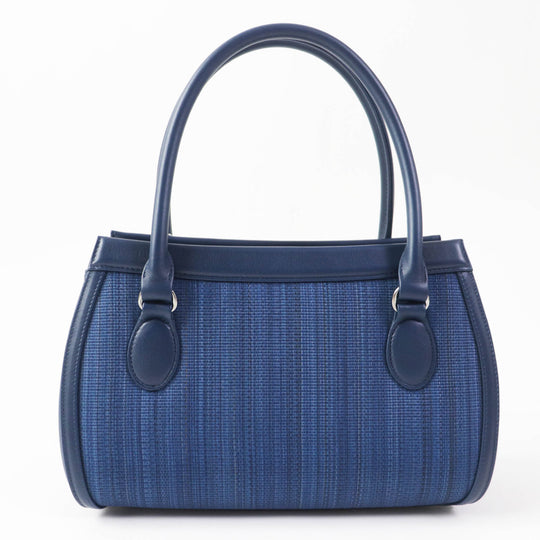 COMTESSE Handbag 7599 Part: Leather, Main: Horsehair Navy Women Used Authentic