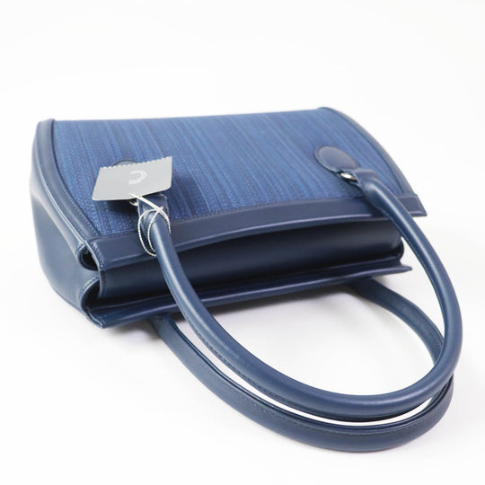 COMTESSE Handbag 7599 Part: Leather, Main: Horsehair Navy Women Used Authentic