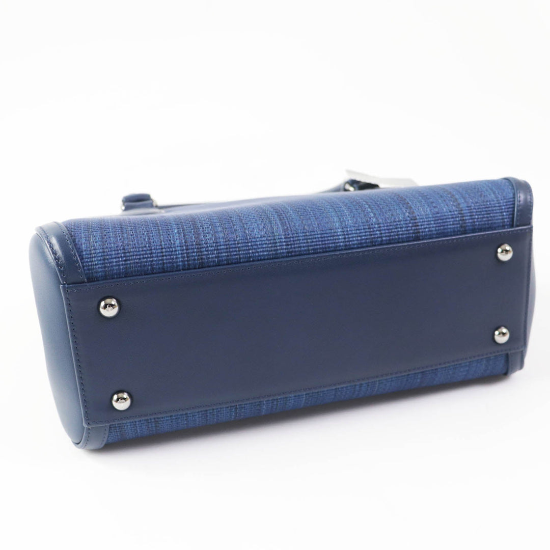 COMTESSE Handbag 7599 Part: Leather, Main: Horsehair Navy Women Used Authentic