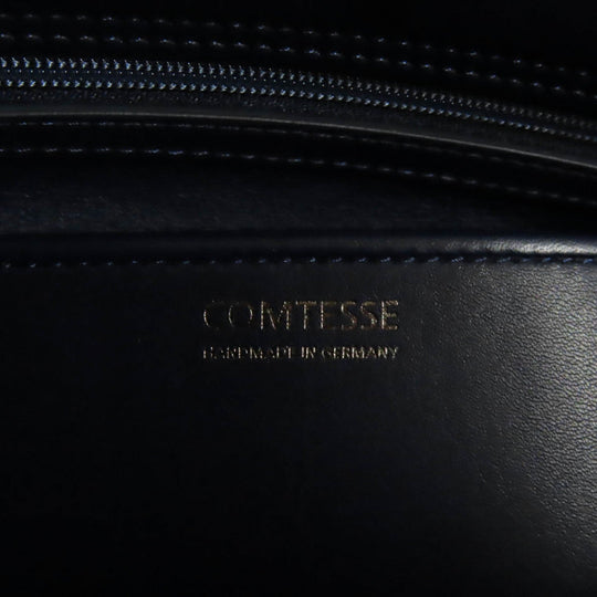 COMTESSE Handbag 7599 Part: Leather, Main: Horsehair Navy Women Used Authentic