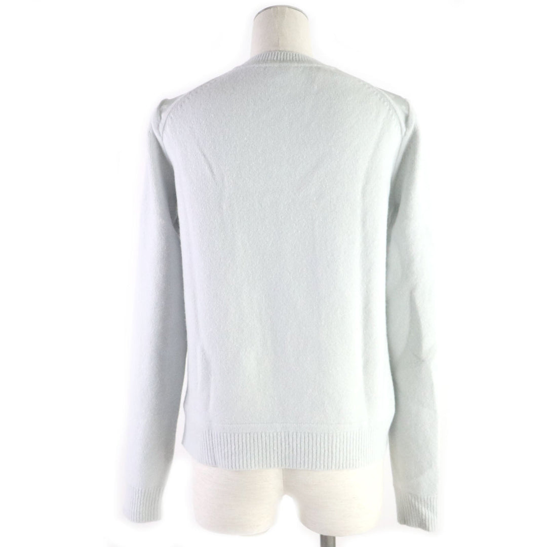 HERMES knit Printed part: 100% silk Knitted part: 68% wool, 29% cashmere, 3% nylon Ice blue Brides de Gala Women 34 Used Authentic
