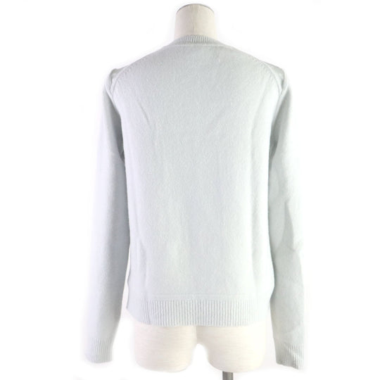 HERMES knit Printed part: 100% silk Knitted part: 68% wool, 29% cashmere, 3% nylon Ice blue Brides de Gala Women 34 Used Authentic
