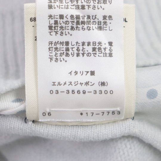 HERMES knit Printed part: 100% silk Knitted part: 68% wool, 29% cashmere, 3% nylon Ice blue Brides de Gala Women 34 Used Authentic