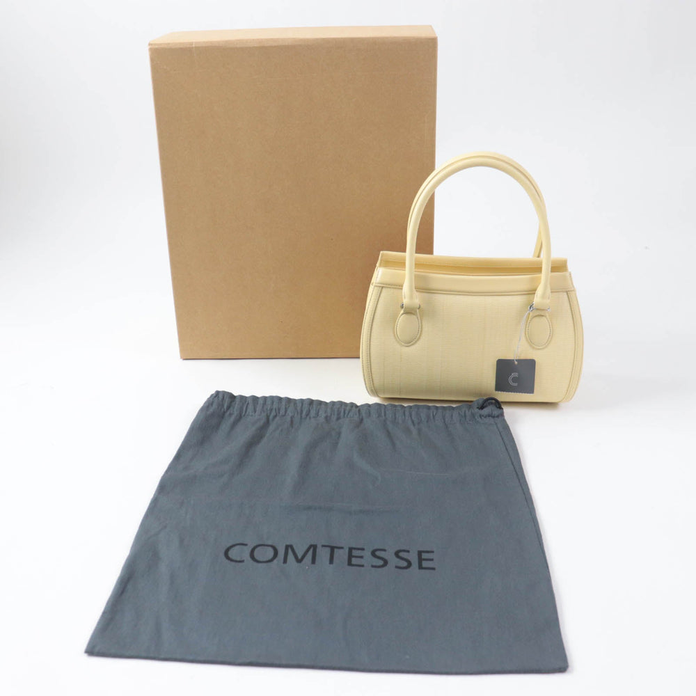COMTESSE Handbag 7599 Part: Leather, Main: Horsehair yellow Women Used Authentic