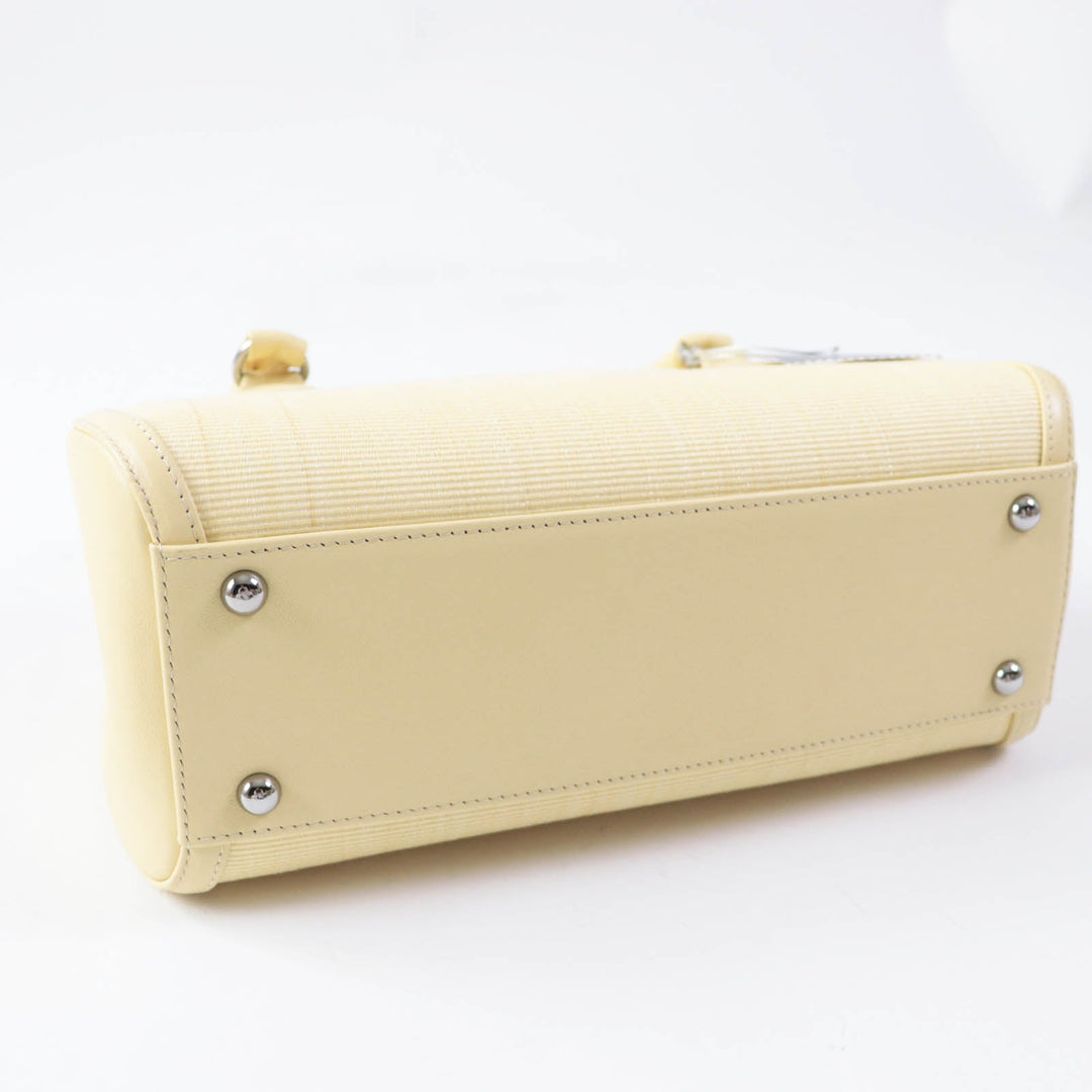 COMTESSE Handbag 7599 Part: Leather, Main: Horsehair yellow Women Used Authentic