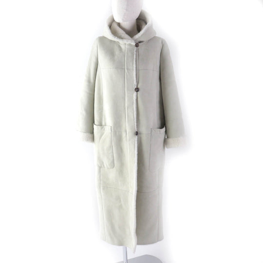 MAX MARA Mouton coat Main: Mouton Light gray Women 42 Used Authentic