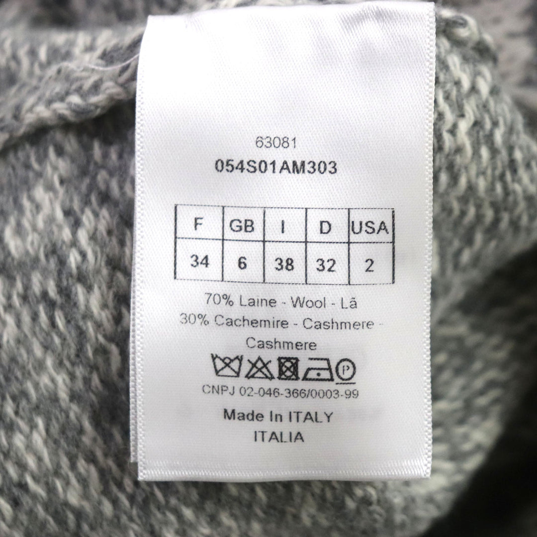 Christian Dior knit 054S01AM303 Outer material: 70% wool, Outer material: 30% cashmere gray Women 38 Used Authentic