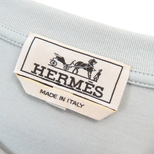 HERMES Short sleeve T-shirt Main: 100% cotton Light gray mens L Used Authentic