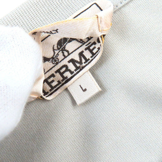 HERMES Short sleeve T-shirt Main: 100% cotton Light gray mens L Used Authentic