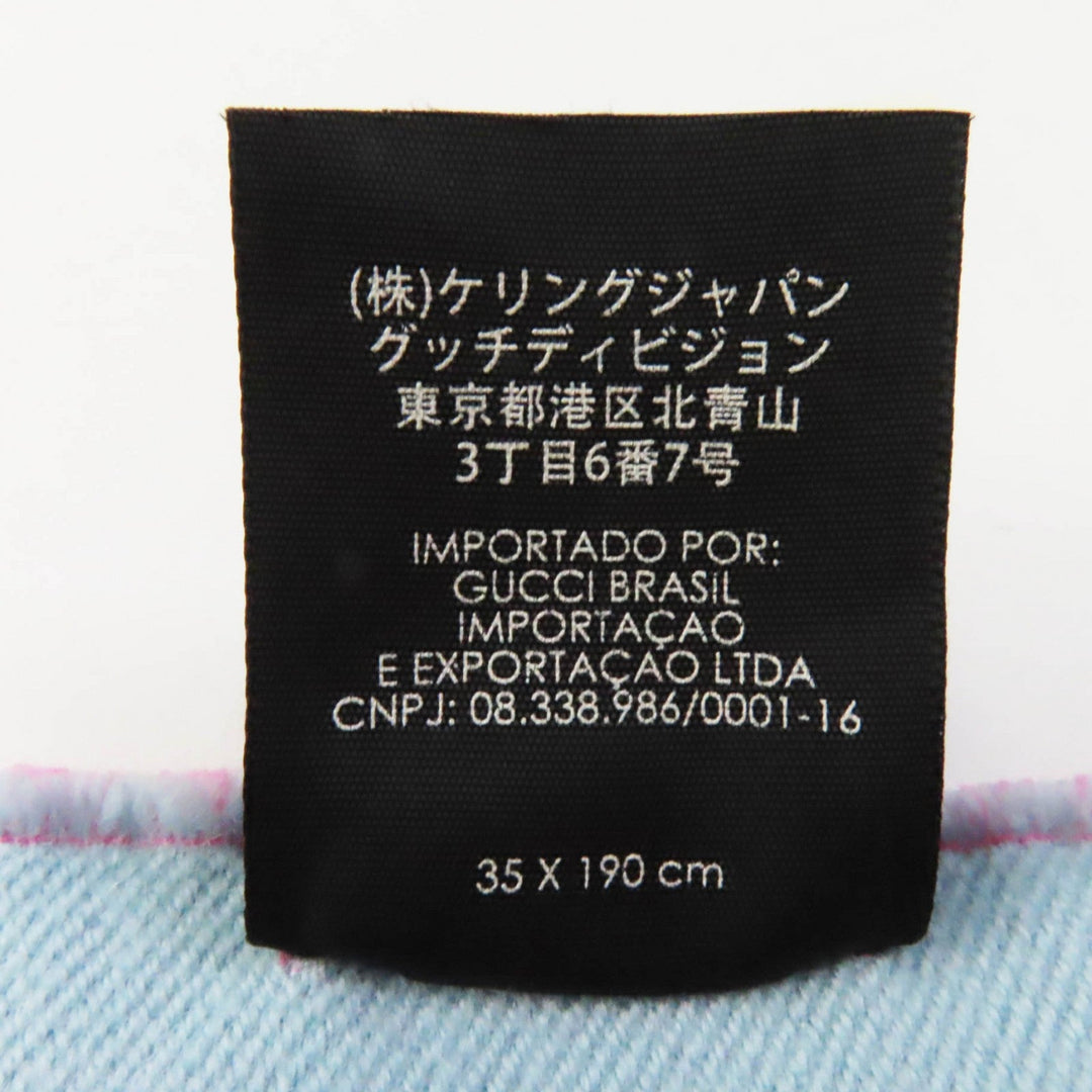 GUCCI Scarf 505395 Main: 91% wool, Main: 9% silk Pink light blue Women Used Authentic