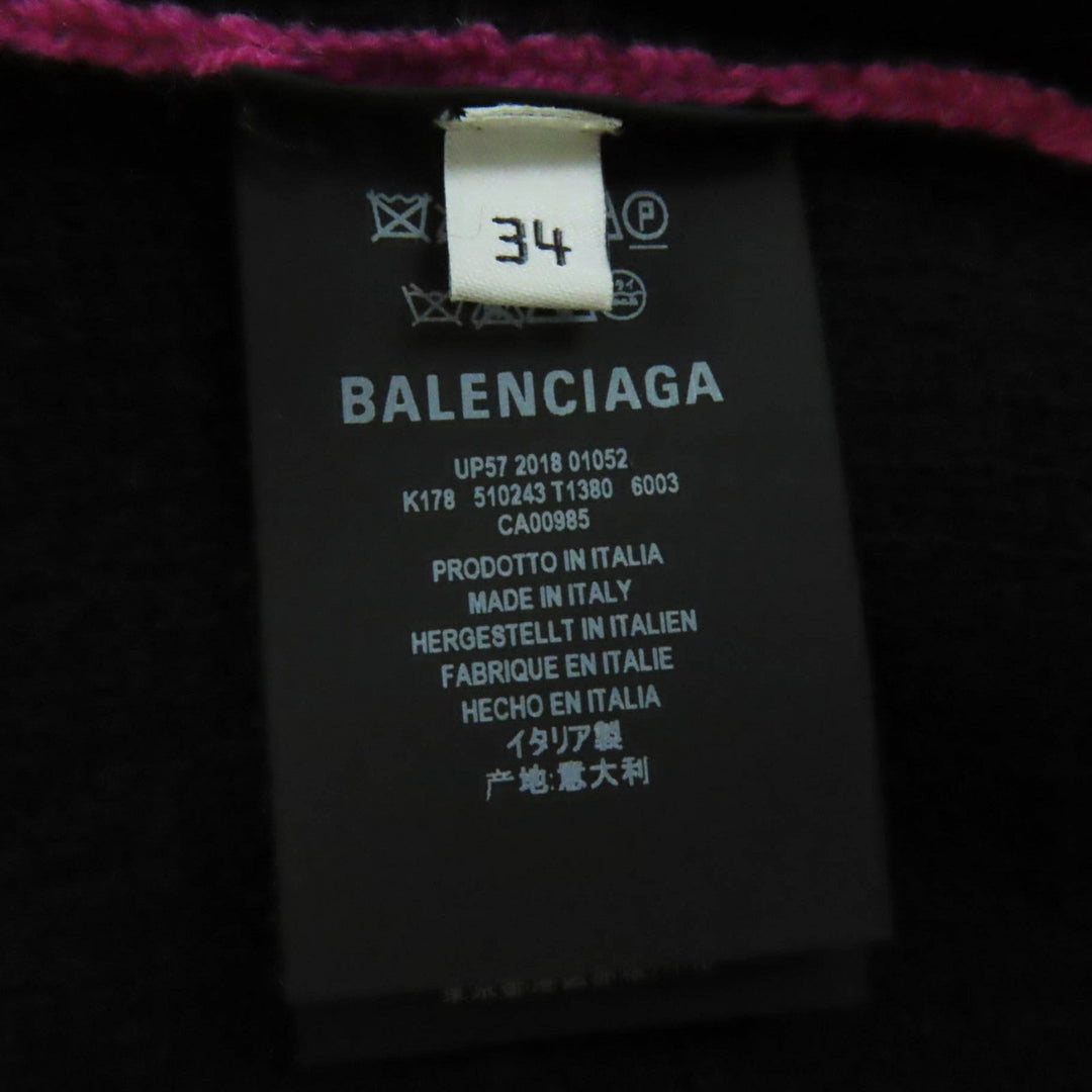 BALENCIAGA knit 510243 Outer material: 96% wool, Outer material: 4% nylon Pink black Women 34 Used Authentic